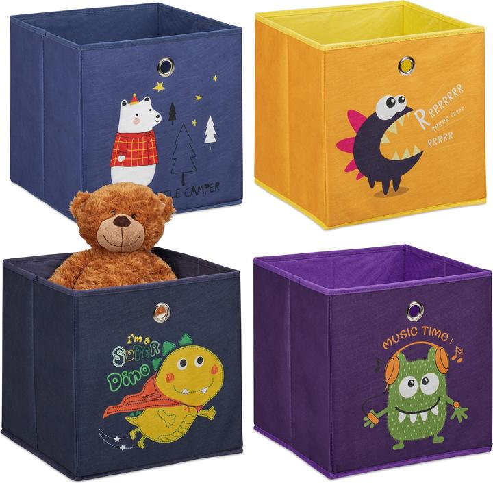 Actual product image Relaxdays 4x children's storage boxes