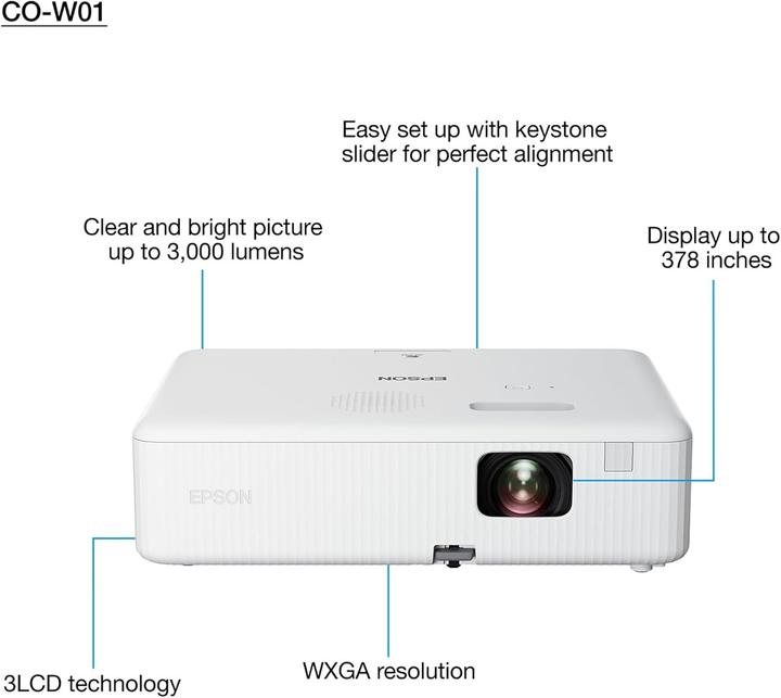 Actual product image Epson CO-W01 (WXGA, 3000 lm, 1.27:1 - 1.71:1)
