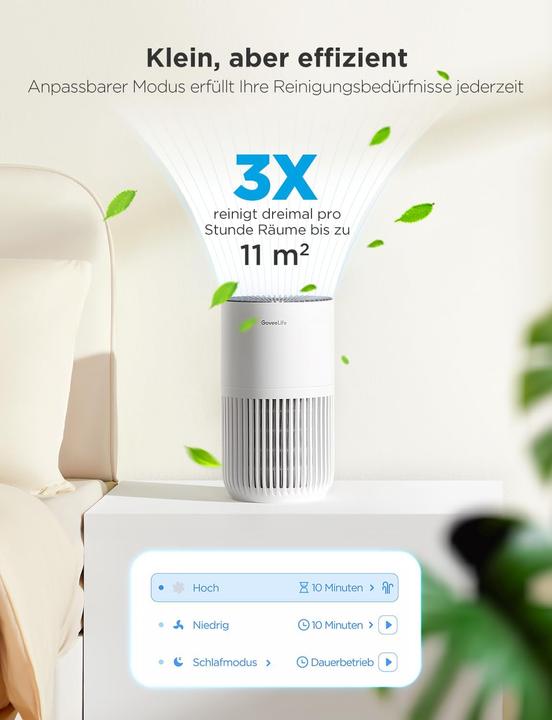 Produktbild GoveeLife Mini-Luftreiniger H7127 mit HEPA Smart Filter & App-Steuerung (35 m²)