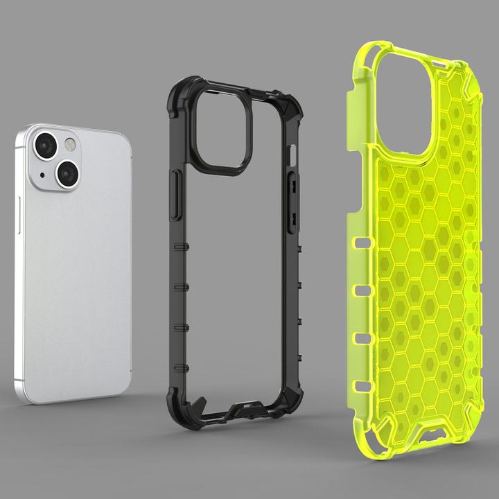 Produktbild Hurtel Honeycomb Case armor cover with TPU Bumper for iPhone 13 mini transparent (Apple iPhone 13 mini)