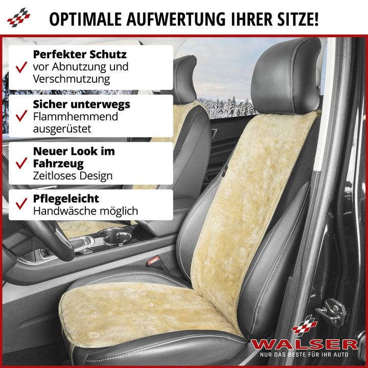 Image du produit CarComfort Protège-siège en peau d'agneau Cosmo beige 12-14 mm de hauteur de fourrure