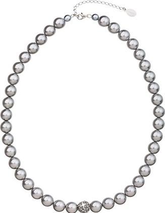 Produktbild Evolution Group - Pearl necklace with bead with Preciosa crystals 32011.3 light gray