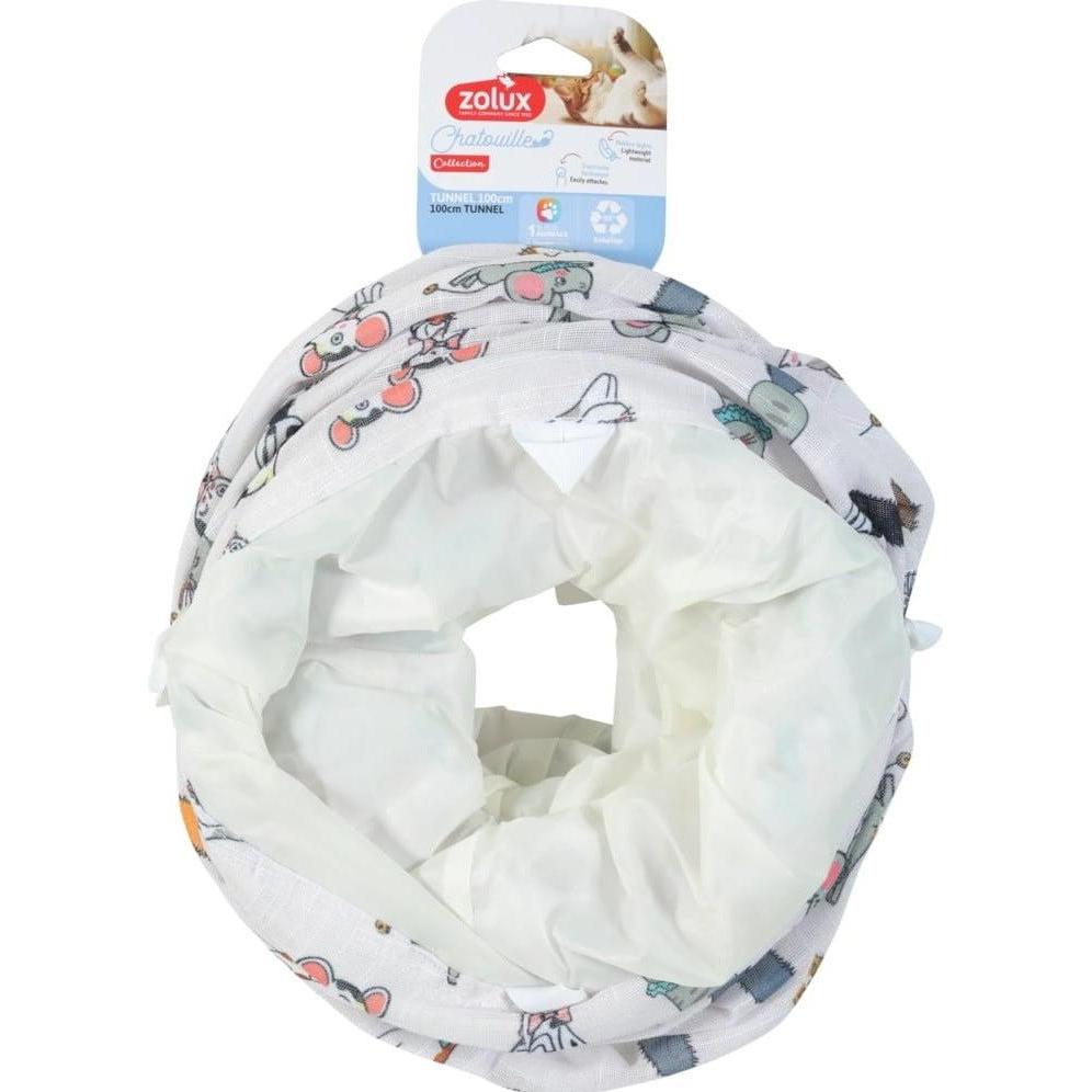 Zolux Zabawka dla kota tunel wzór koty i myszy CHATOUILLE 100cm (Tunnel del gatto), Gioco per gatti