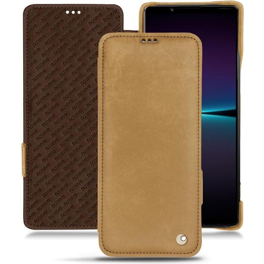 Noreve Lederschutzhülle horizontal (Sony Xperia 1 IV), Smartphone Hülle, Braun