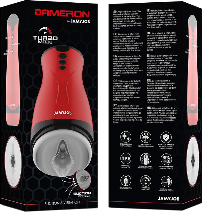 Actual product image Jamyjob Dameron Suction And Vibration Masturbator