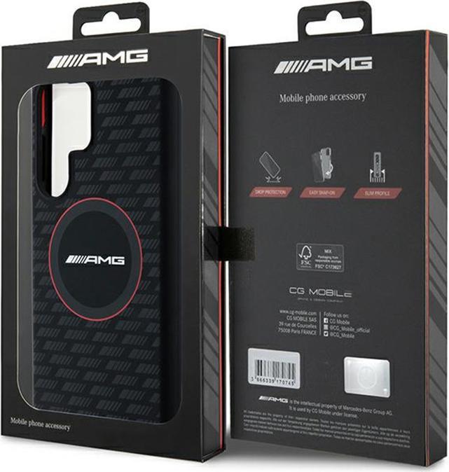 Actual product image Mercedes AMG AMHML23SMRK S928 czarny/black hardcase Silicone Carbon Pattern MagSafe (Samsung Galaxy S24 Ultra)