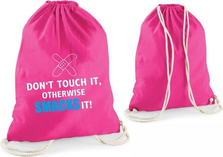 Produktbild 4you Design Statement-Tragebeutel Don't touch ist, otherwise smacks it! pink
