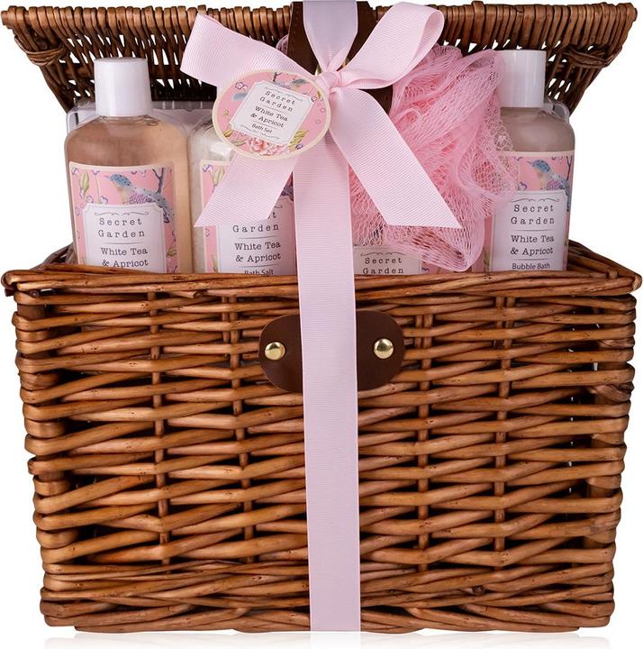 Immagine prodotto Accentra Set regalo SECRET GARDEN in un cestino da picnic in vimini, comprensivo di gel doccia da 300 ml (Set per la cura dei capelli)