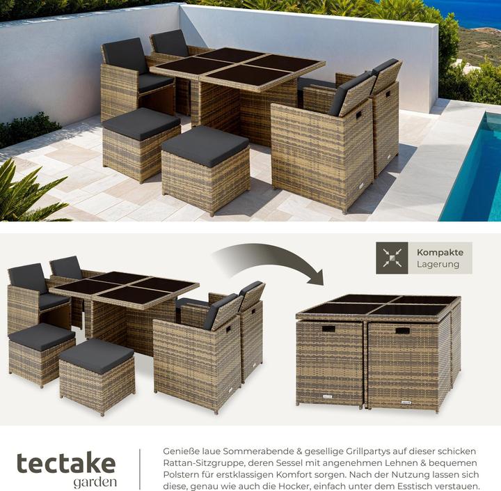 Produktbild tectake Aluminium Rattan Sitzgruppe Manhattan