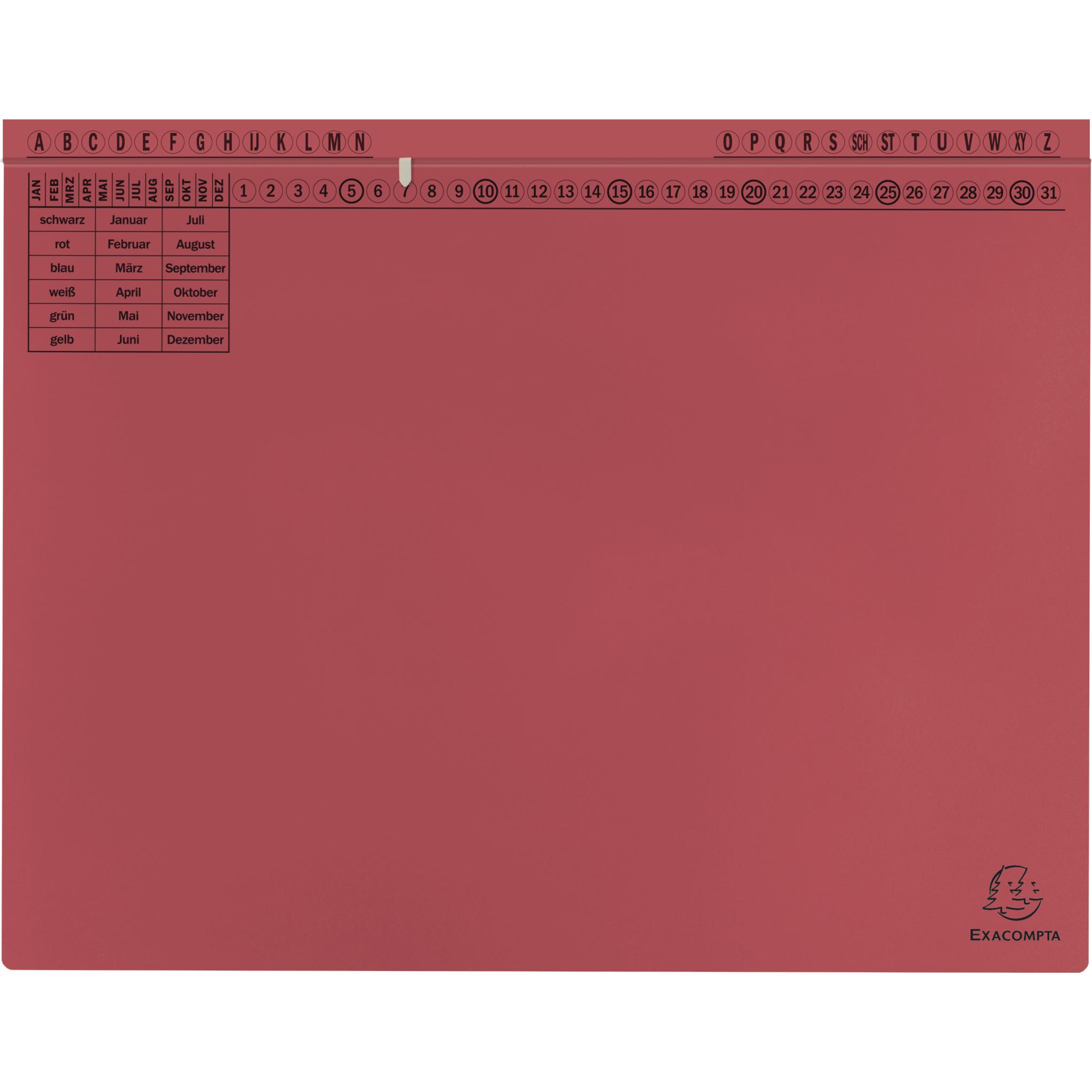 Exacompta, Mappe, 25 Hängehefter Exaflex Karton rot 1 x Amtsheftung / kaufmännische Heftung (200 x)