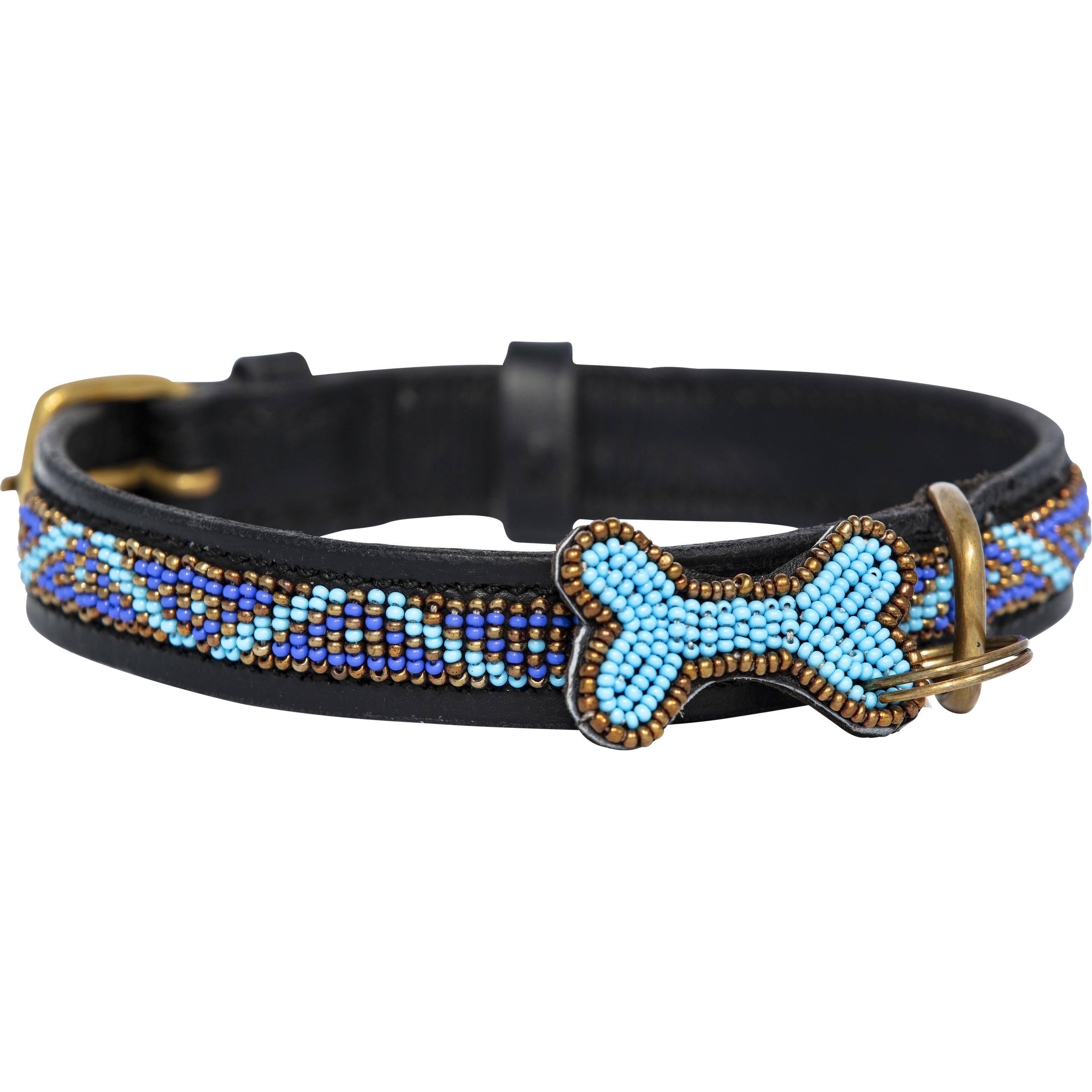 Kampuni Collare per cani Skinny Kabaka blå medio, 53x2,1 cm (Cane), Collare + Guinzaglio