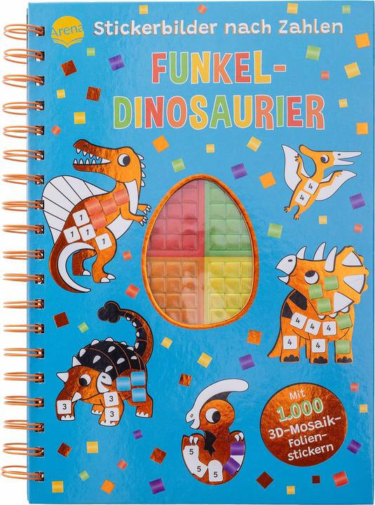 Arena Stickerbilder nach Zahlen – Funkel-Dinosaurier (Mit 1.000 3