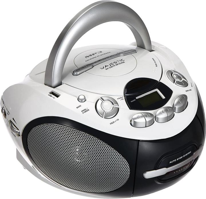 Majestic New AH-2387R MP3 USB Personal CD Player Black, White