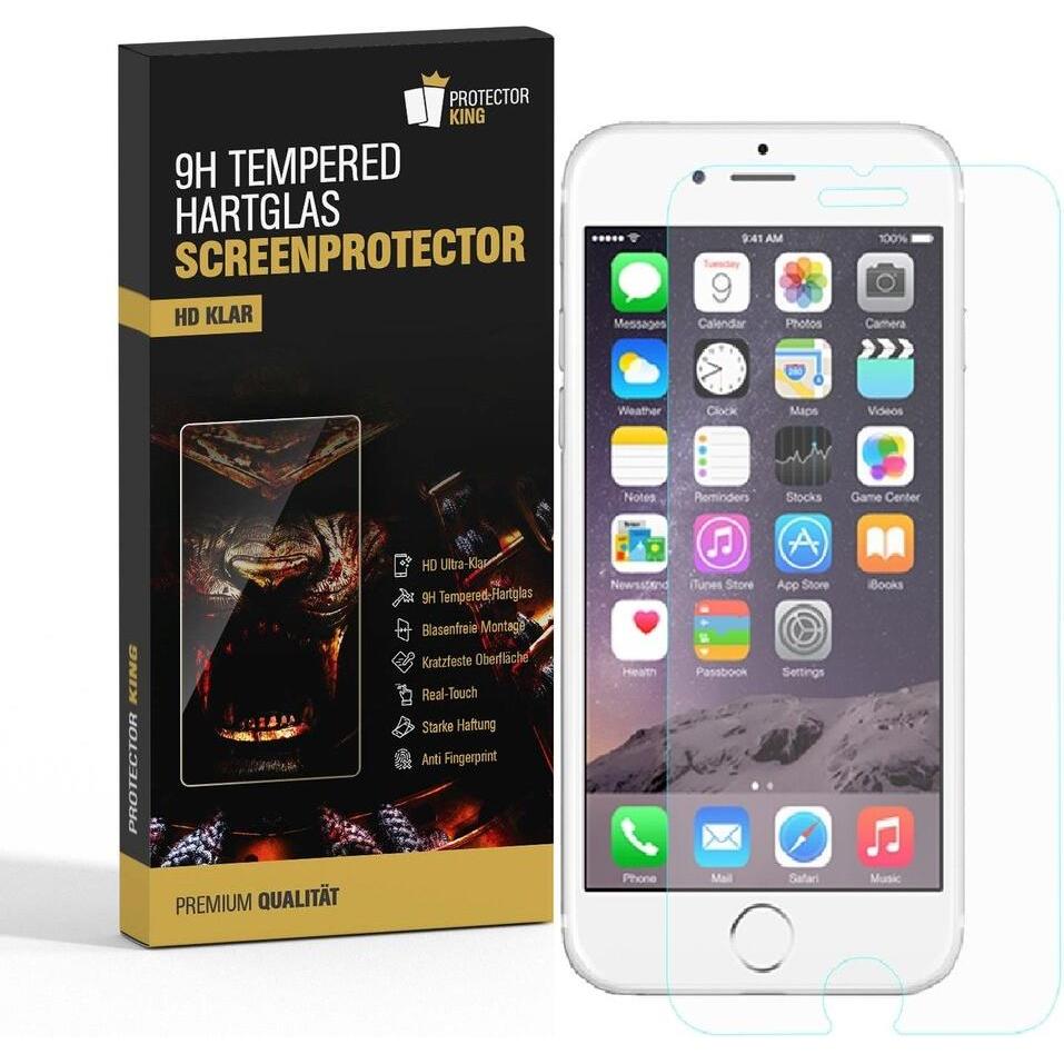 Protectorking 6x 3D A++ echtes Tempered 9H Panzerhartglas KLAR (6 Stück, Apple iPhone 7), Smartphone Schutzfolie