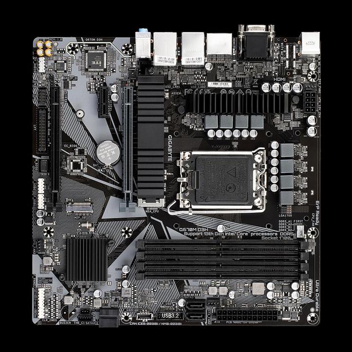 Image du produit Gigabyte MB GBT Intel 1700 Q670M D3H (LGA 1700, Intel Q670, mATX)
