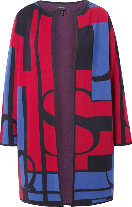 Actual product image Ulla Popken Letter Print Open Shape Longline Cardigan (54)