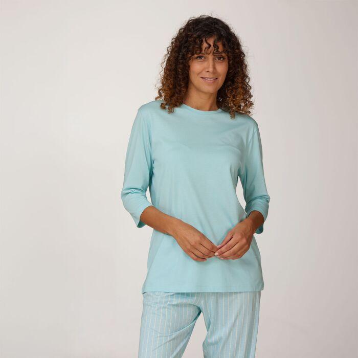 Image du produit Artime Haut de pyjama pour dames à manches 3/4, uni (M)
