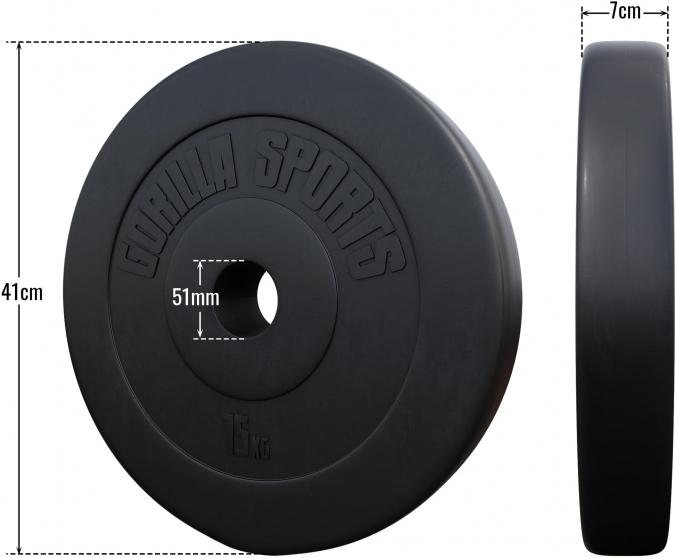 Image du produit Gorilla Sports Disque d'haltères Olympia 50/51mm (1 x 15 kg)
