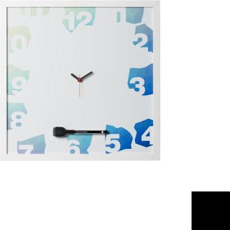 Bi-Office Schoolbord met magnetische klok (400 x 400 cm)