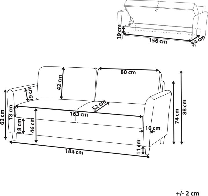 Actual product image Beliani Mare (3-seater)