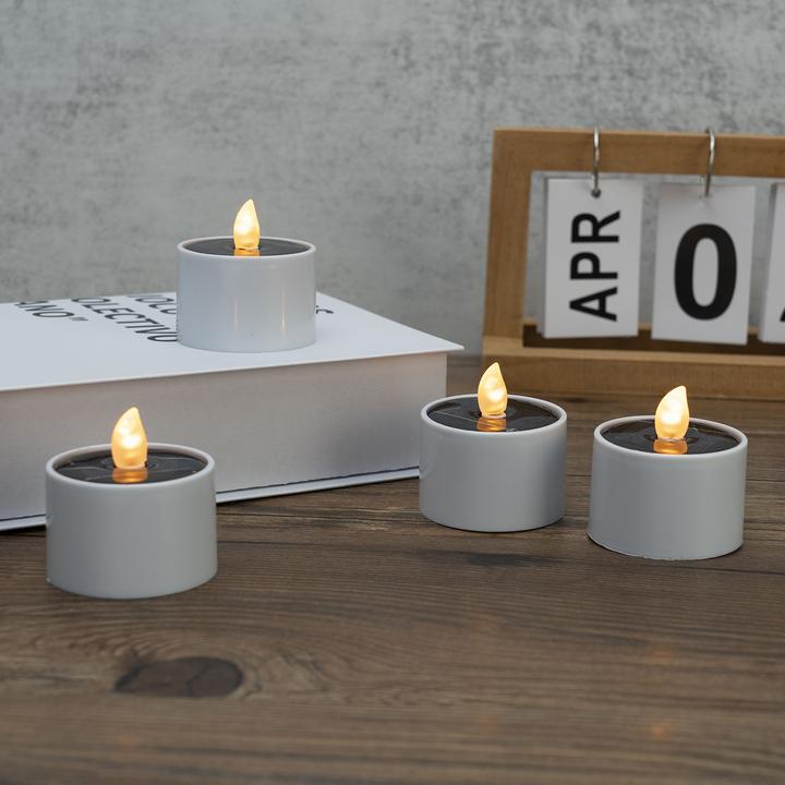 Actual product image Casativo Set of 8 LED tea lights, solar-powered, incl. twilight sensor, IP44, white (8 x)