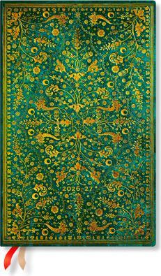 Paperblanks PAPERBLAN Agenda Smaragdblume Maxi 26/27 FD1845-3 1W/2S 18M DE VER SC 13.5x21cm (1 week / 2 pages)
