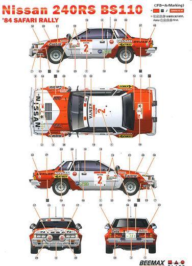 Actual product image Beemax Nissan 240RS BS110 '84 Safari Rally
