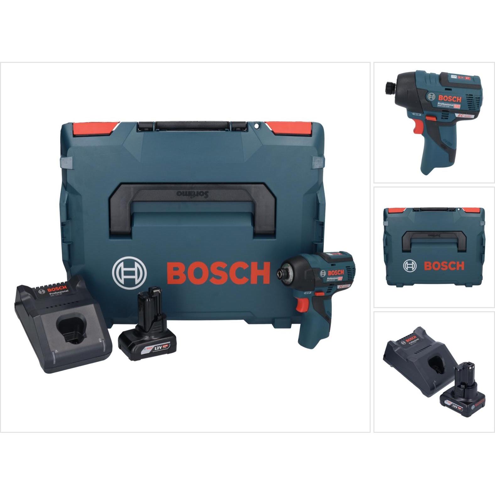 Bosch Professional, Bohrmaschine + Akkuschrauber, Bosch GDR 12V-110 Professional Akku Drehschlagschrauber 12 V 110 Nm 1/...
