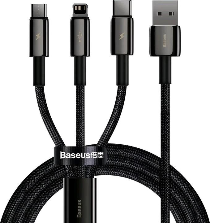Baseus USB A – USB C, Lightning, USB Micro B (1.50 m, USB 2.0, 66 W)