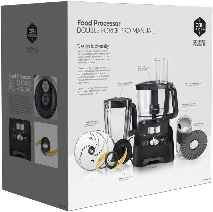 Actual product image OBH Nordica Double Force Pro Manual food processor Black (3000 ml, 1000 W)