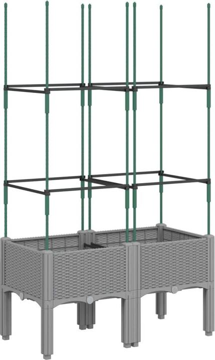 Image du produit vidaXL Bac à plantes avec treillis PP