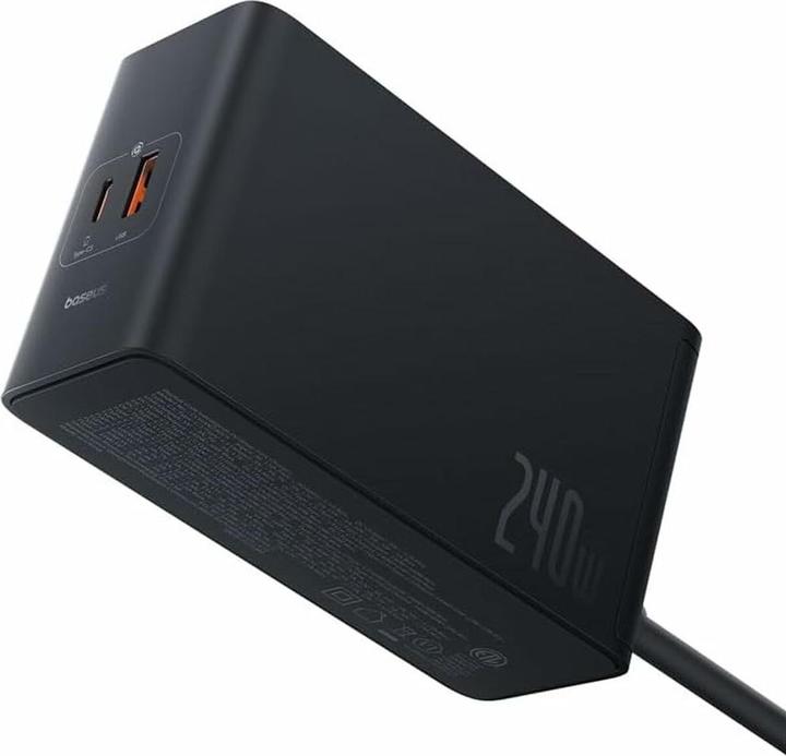 Produktbild Baseus Digital Charger GaN, 3x USB-C + USB + DC, 240W + cable1m (black) (240 W)
