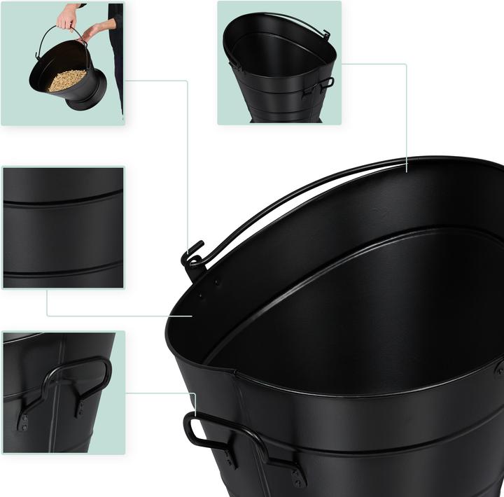 Immagine prodotto Relaxdays Secchio per carbone (39 x 39 x 35 cm)
