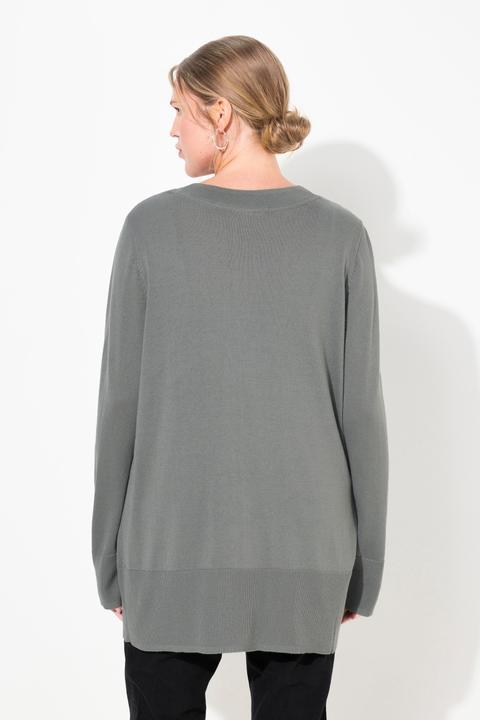 Produktbild Ulla Popken Strickjacke, V-Ausschnitt, Knopfleiste, Feinstrick (50, 52)
