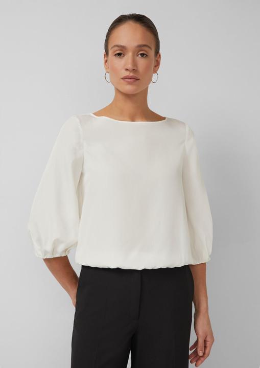 Immagine prodotto s.Oliver Bluse Modalmix-Bluse mit U-Boot-Ausschnitt und Gummibündchen (46)