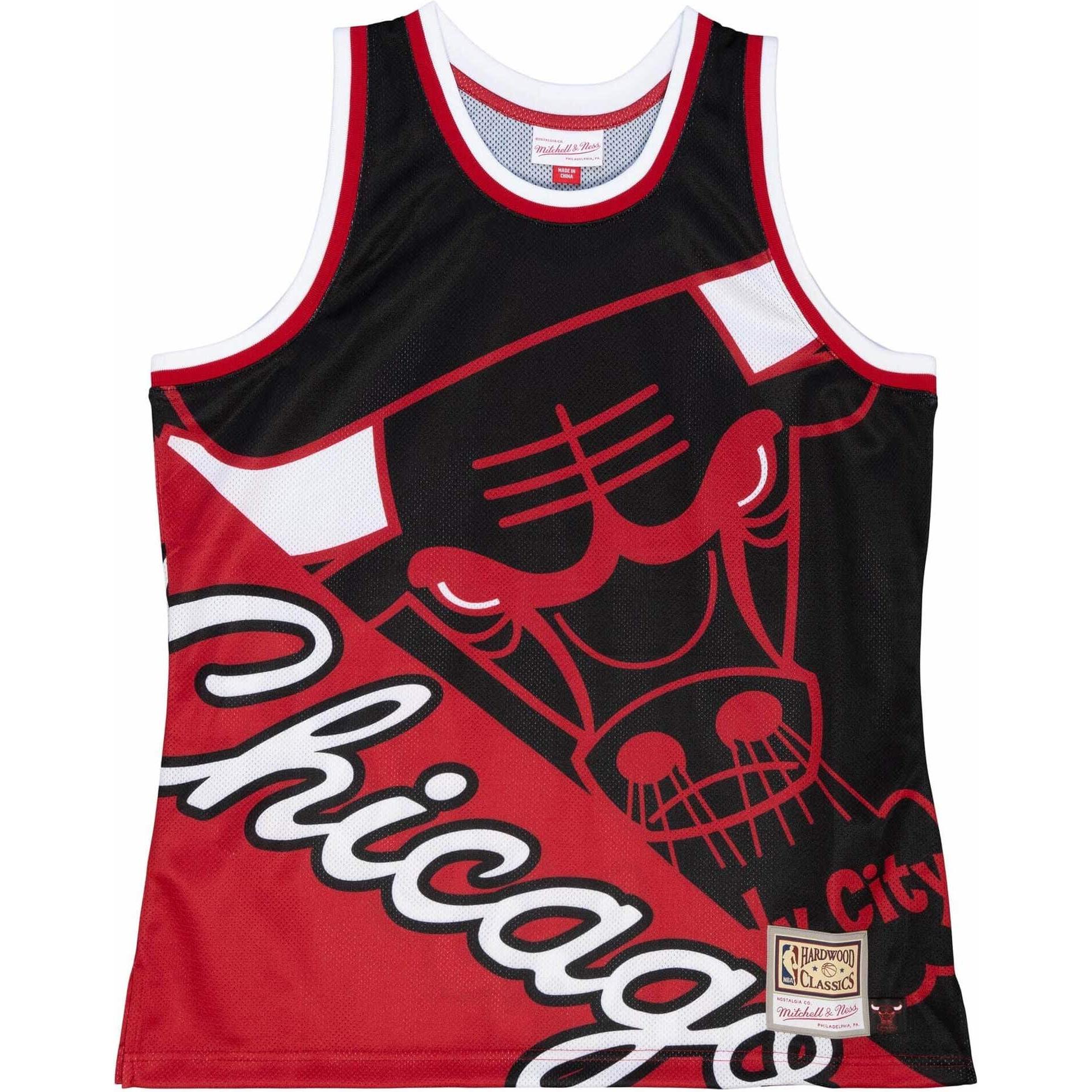 Mitchell & Ness, Herren, Sportshirt, M&N Big Face 5.0 Fashion Tank Top Jersey Chicago Bulls - XL (XL), Mehrfarbig, XL