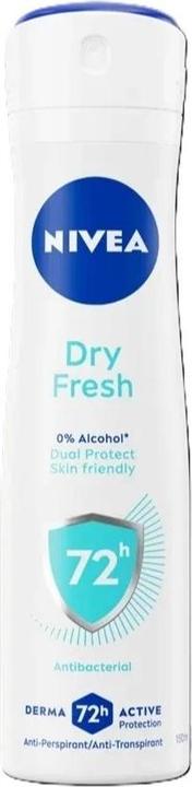 NIVEA Dry Fresh Antiperspirant Spray 72h 150ml (Getto vaporizzato, 150 ml)