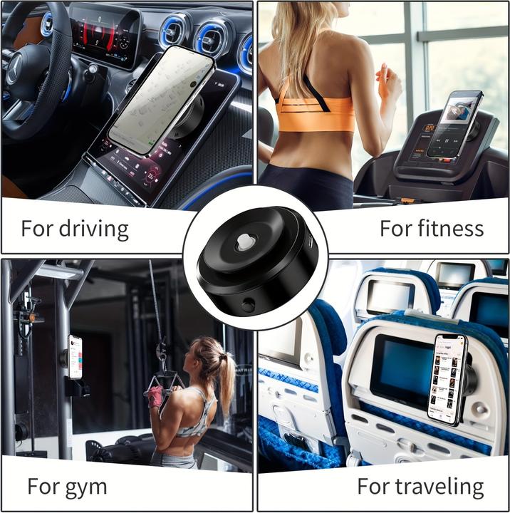 Produktbild PhoneLook Magnetischer 360° Drehbarer Handyhalter für Auto Spiegel Glatte Oberflächen kompatibel mit MagSafe
