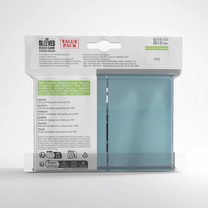 Produktbild Gamegenic GGX10024 - Just Sleeves - Standard American Value Pack (150) (Einzelpack)