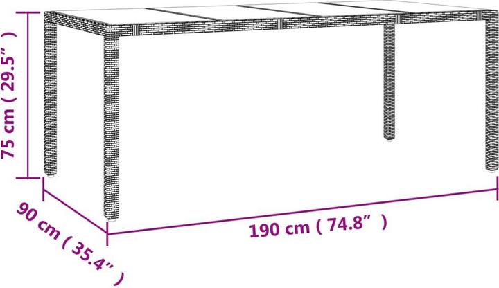 Produktbild vidaXL Garten Essgruppe (190 x 90 x 75 cm)