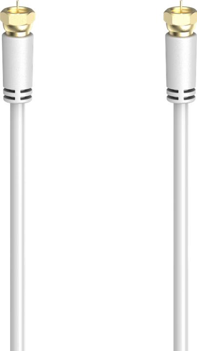 Produktbild Hama SAT-Anschlusskabel, F-Stecker - F-Stecker, vergoldet, 3 m, 100 dB, Weiss (100 dB, Antennenkabel)