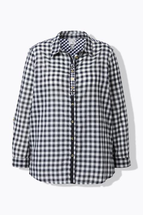 Actual product image Ulla Popken Checked Long Sleeve Blouse (60)