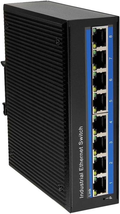 Produktbild LogiLink NS203 Industrieller Gigabit Ethernet Switch 8-Port 10/100/1000 Mbps Hutschienenmontage (8 Ports)