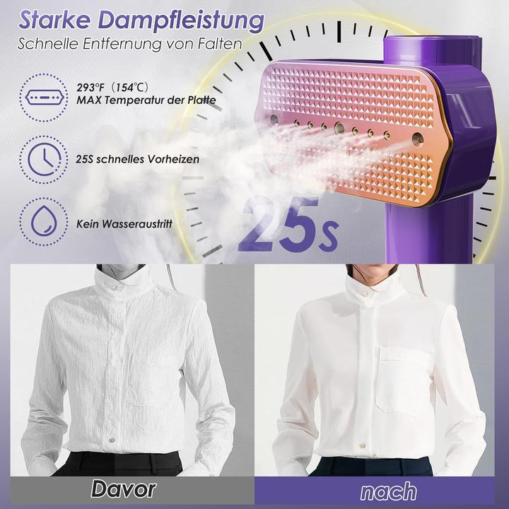 Actual product image Aigccc 2-in-1 Hand-Dampfglätter mit LED Display (1200 W)