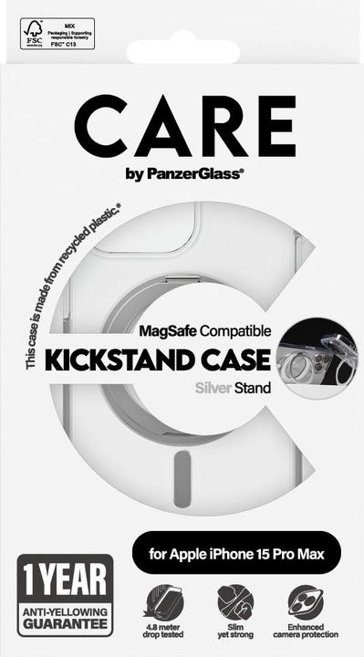Produktbild Care Case Feature Silver Kickstand&MagSafe (Apple iPhone 15 Pro Max)