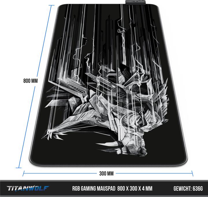 Produktbild Titanwolf RGB-Gaming Set bestehend aus Maus, Mauspad, Tastatur: Gaming Maus, Mausmatte, Tastatur RGB (DE, Kabelgebunden)