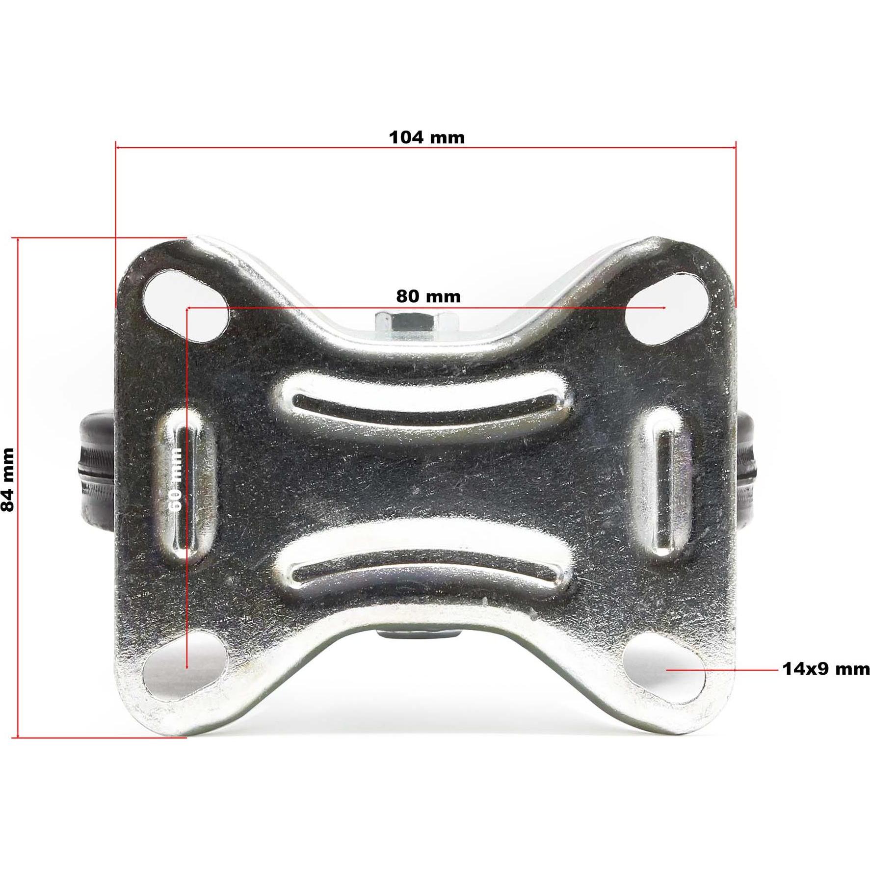 Thumbnail - Wiltec, Möbelrollen, Bockrolle 125mm Vollgummirad 100kg Transportrolle Möbelrolle Industrie
