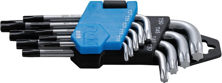 Produktbild BGS Winkelschlüssel-Satz kurz T-Profil (für Torx) mit Bohrung T10 - T50 9-tlg. (T-profil)