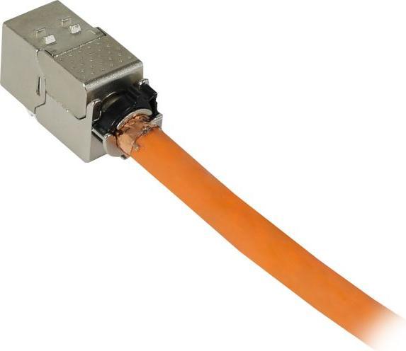Actual product image Synergy 21 Keystone, module, TP socketRJ45, CAT6A, 500MHz, slim-line, with cable clamp, Synerg (Keystone module)