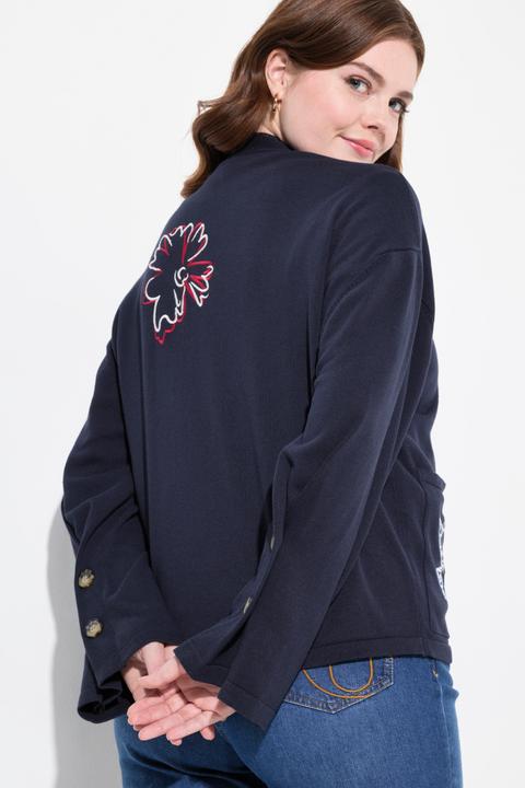 Immagine prodotto Ulla Popken cardigan, ricamo, scollo a V, manica lunga, cotone biologico (42, 44)